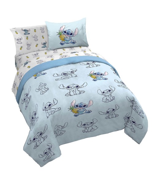 Disney Lilo & Stitch Watercolor Vibes 100% Organic Cotton Queen Bed Set