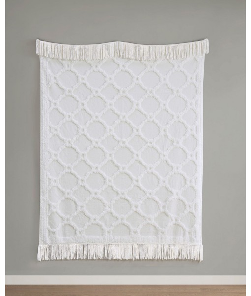 Brianne Tufted FringeTrimCotton Throw  50