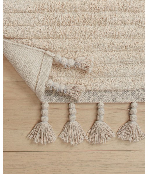 Overtufted Cotton Fringe Bath Rug  17