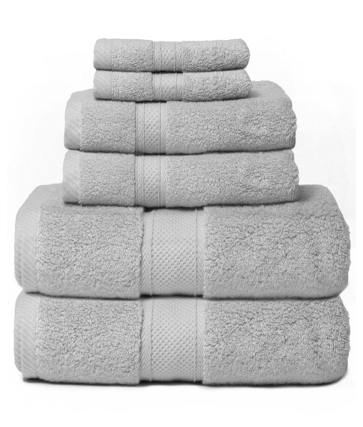 Hotel Zero Twist 6-Piece 100% Cotton Bath Towel Set