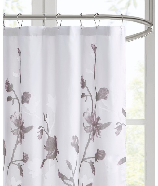  Floral Printed Burnout Shower Curtain  72