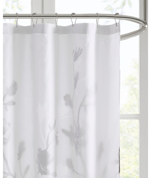  Floral Printed Burnout Shower Curtain  72