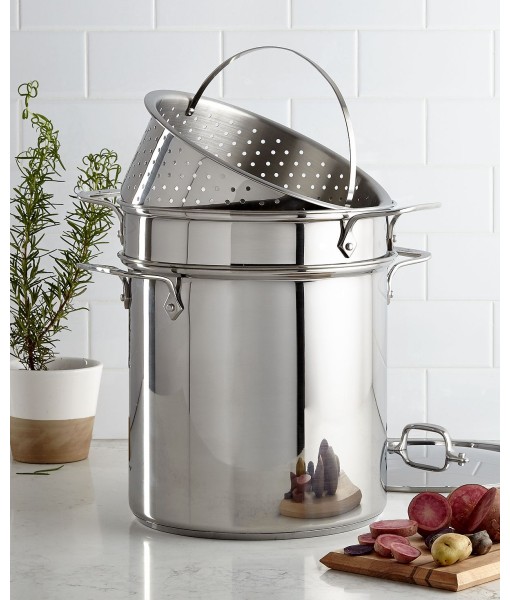 Stainless Steel 12 Qt. Covered Multi Pot with Pasta & Steamer Inserts